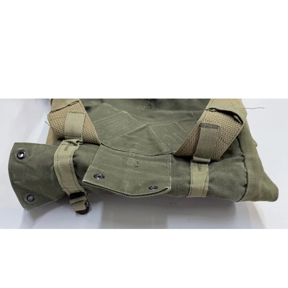 Vintage Military Surplus Canvas Field Backpack Olive Drab Rucksack Gorpcore Bag
